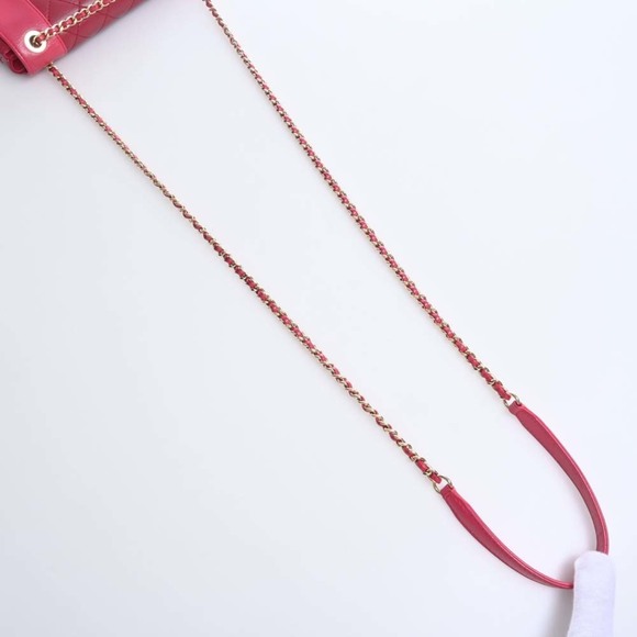 CHANEL Leather Matelasse Coco Mark Chain Shoulder Bag Pink Red Ladies - Picture 4 of 10